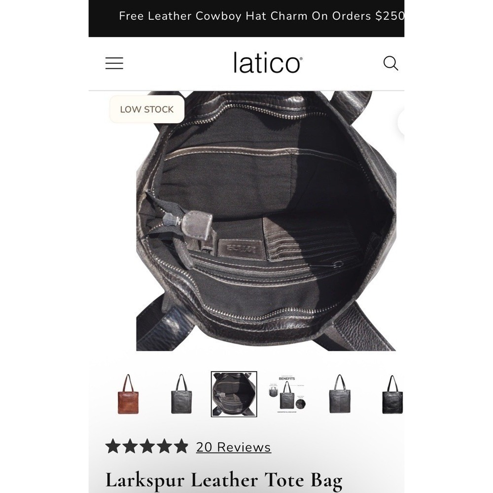 Latico Larkspur Brown Leather Tote Bag - Picture 12 of 13